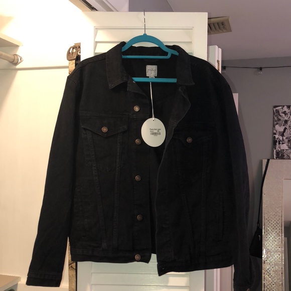 princess polly black denim jacket